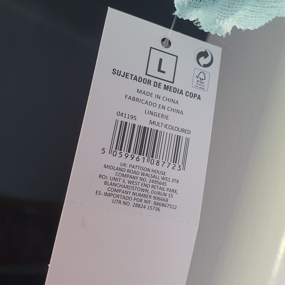 BNWT Two Pack of Lace Blue/Turquoise/Aqua/Navy Bralettes from Pep & Co - Picture 13 of 13